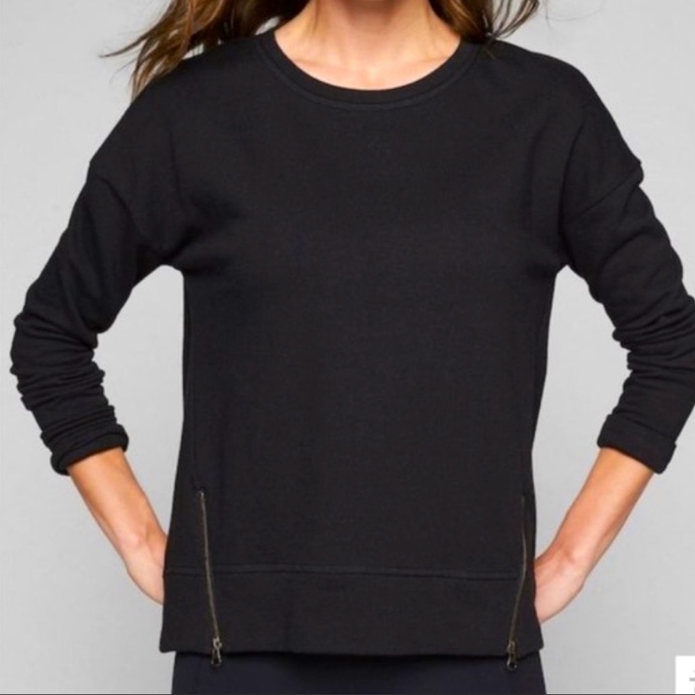 ATHLETA Cityscape Crewneck Sweatshirt with Zipper Detail